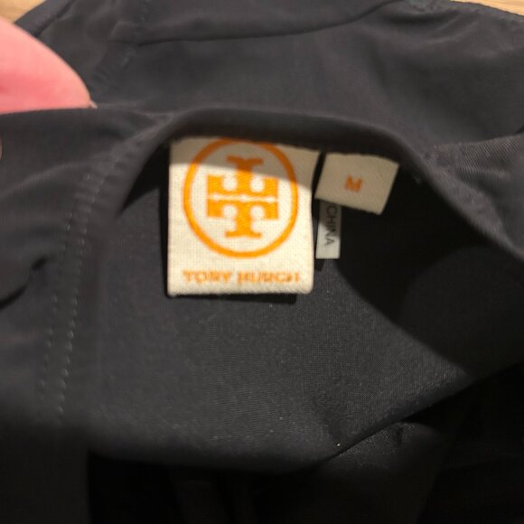 TORY BURCH Sz M Black One Shoulder One Piece Swimsuit Bathing Suit with Logo - Picture 8 of 9